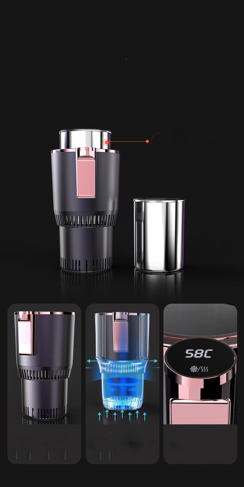 TempMaster Ride – 2-in-1 Smart Car Cup Cooler & Warmer